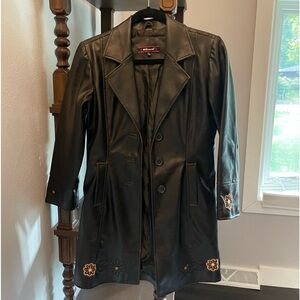 SOLD.               90s Dollhouse faux leather jacket